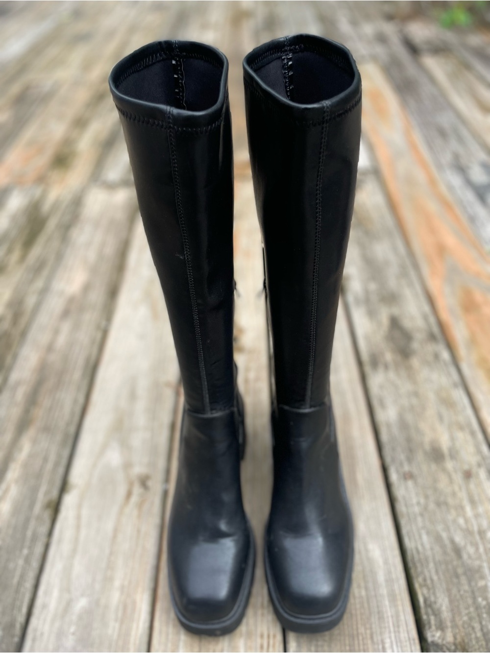 Madden Girl Black Over-the-Knee Square-Toe Boots